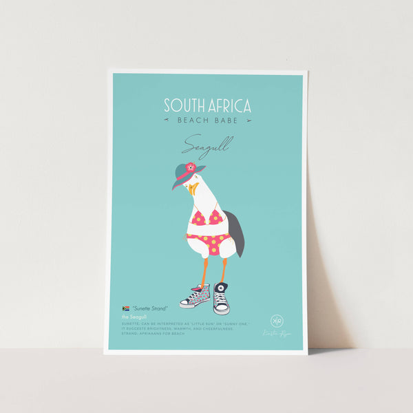 Seagull Beach Babe by Kirsten Ryan Art Print