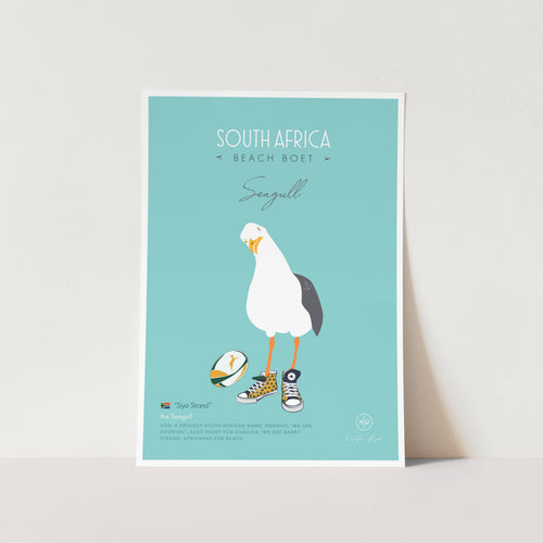 Seagull Beach Boet by Kirsten Ryan Art Print