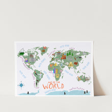 Load image into Gallery viewer, Kiddo Map of the World PFY Art Print