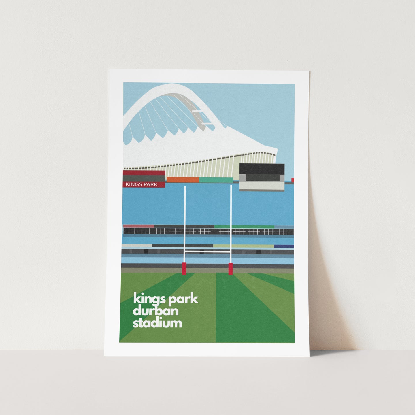 Kings Park Durban Stadium Rugby Illustration Art Print