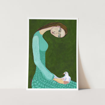 Lady and her Dove PFY Art Print