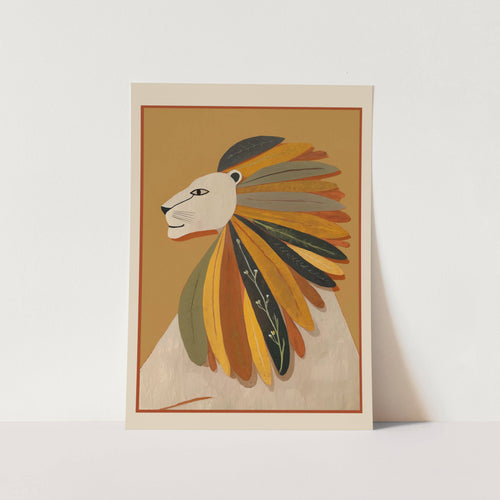 Leaf Mane Lion I Art Print
