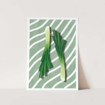 Leeks on Green Art Print