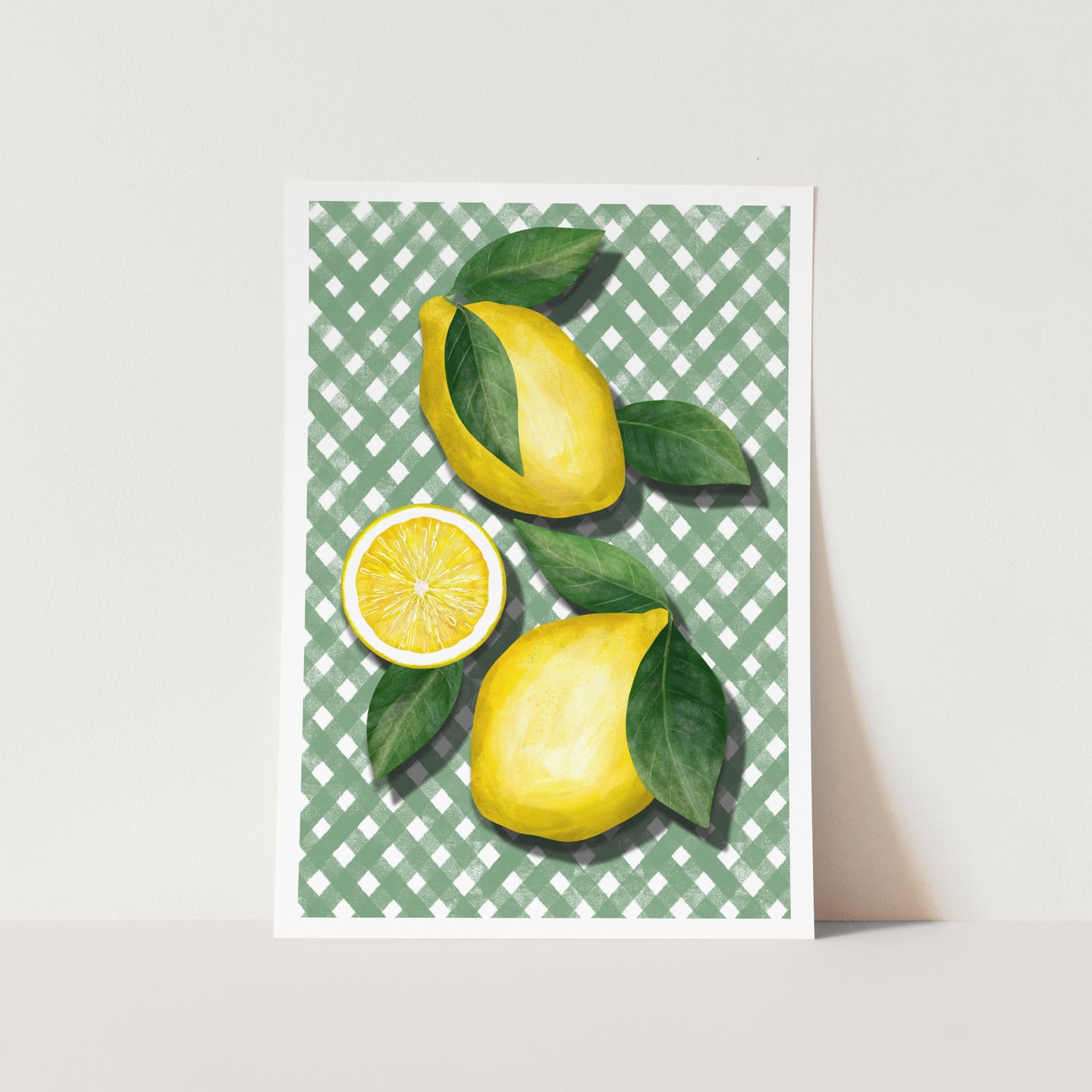 Lemons on Green PFY Art Print