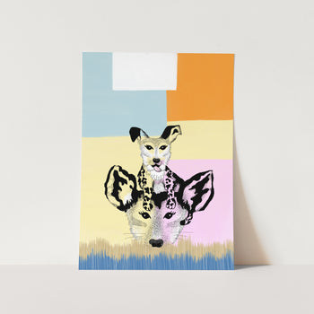 Mama Wilddog and her Pup Art Print