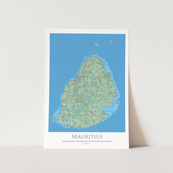 Mauritius Map Art Print