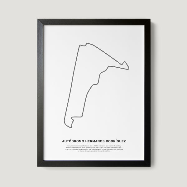 Mexico City Autódromo Hermanos Rodríguez F1 Race Track Art Print