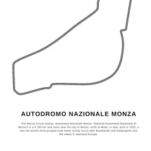 Load image into Gallery viewer, Milan Italy Autodromo Nazionale Monza F1 Race Track Art Print