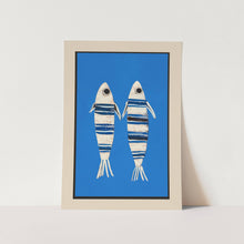 Load image into Gallery viewer, Minimal Fish on Blue Art Print