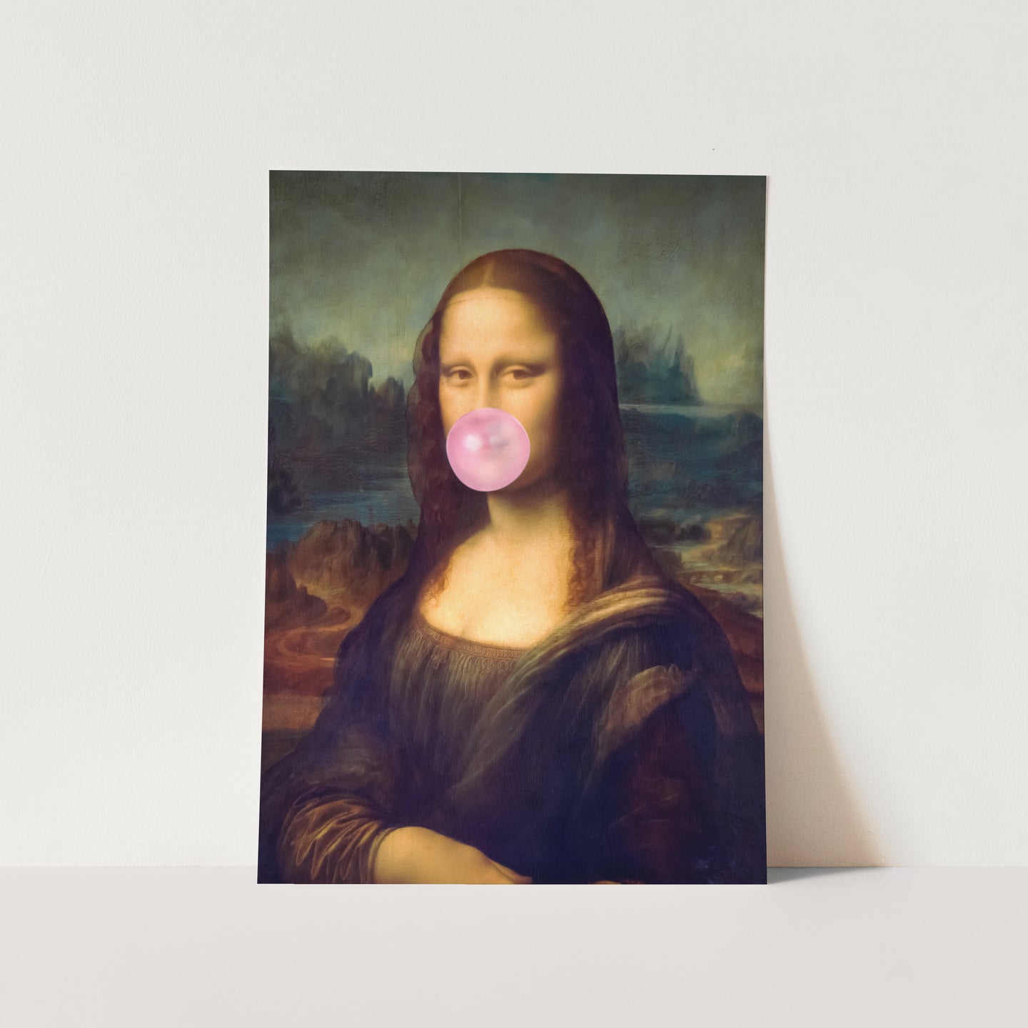 Mona Lisa Bubble Gum PFY Art Print