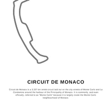 Load image into Gallery viewer, Monte Carlo Circuit de Monaco F1 Race Track Art Print