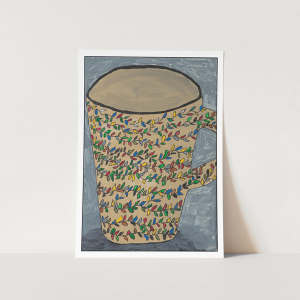 Mug with Leaves Art Print