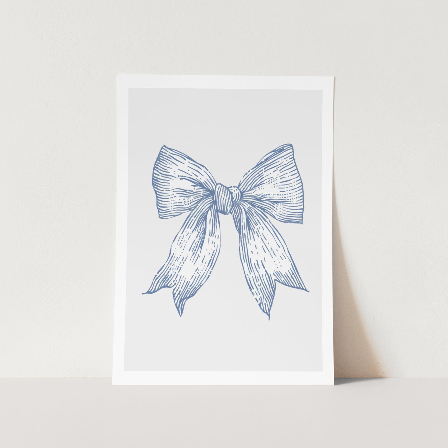 Nautical Pale Blue Bow PFY Art Print