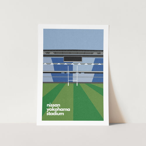 Nissan Yokohama Japan Stadium Rugby Illustration Art Print