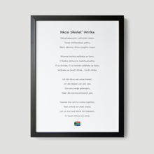 Load image into Gallery viewer, South African National Anthem Text Art Print