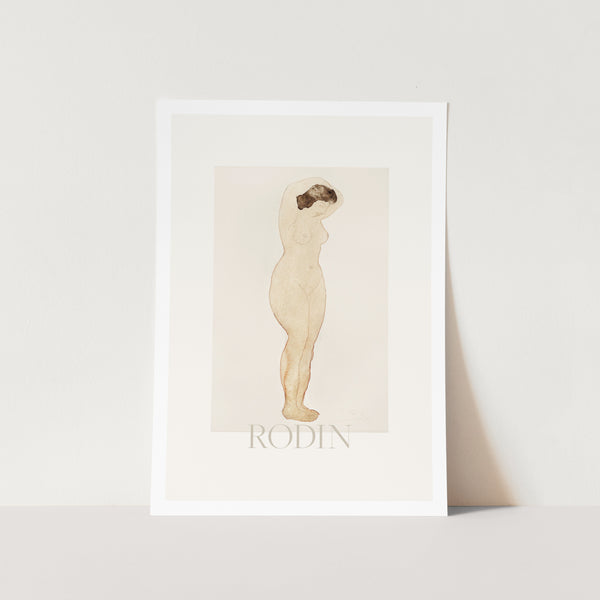 Nude With Hands On Head by Auguste Rodin PFY Art Print