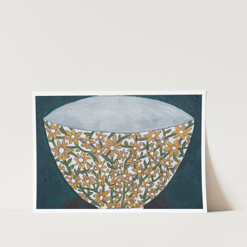 Orange and Green Bowl Art Print