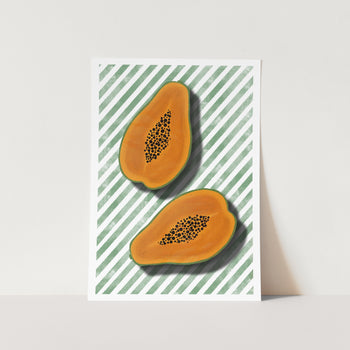 Papayas on Green 02 PFY Art Print