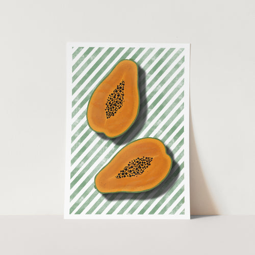 Papayas on Green 02 PFY Art Print