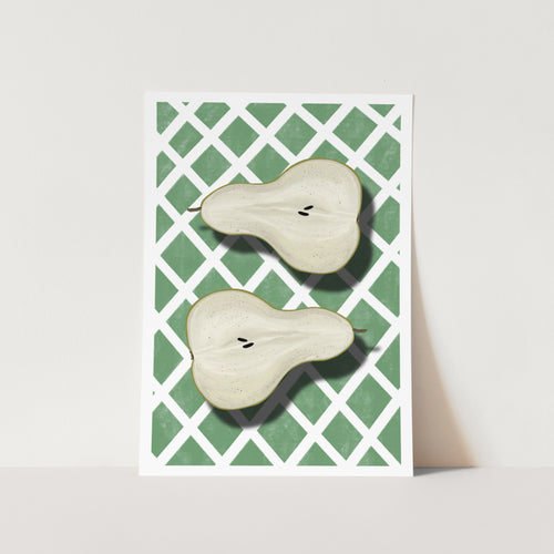 Pears on Green PFY Art Print