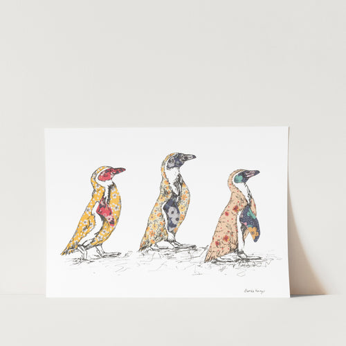Penguin Stroll Art Print