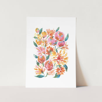 Pink Pastel Florals Art Print