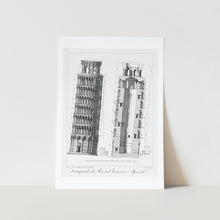 Load image into Gallery viewer, Pisa Bell Tower Blueprint Art Print