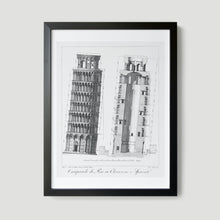 Load image into Gallery viewer, Pisa Bell Tower Blueprint Art Print