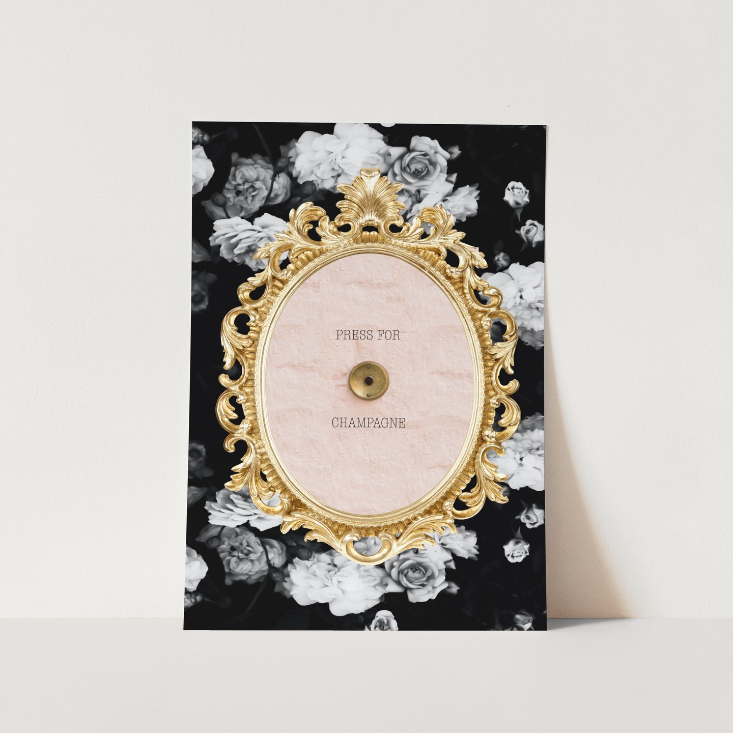 Press For Champagne in Floral PFY Art Print