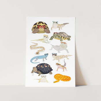 Reptiles In Glasses PFY Art Print