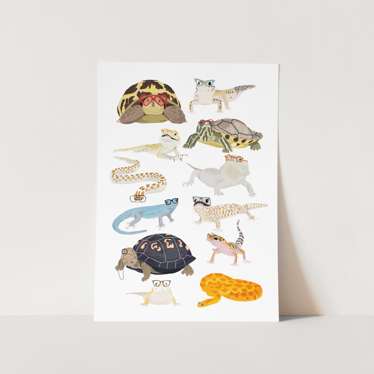 Reptiles In Glasses PFY Art Print