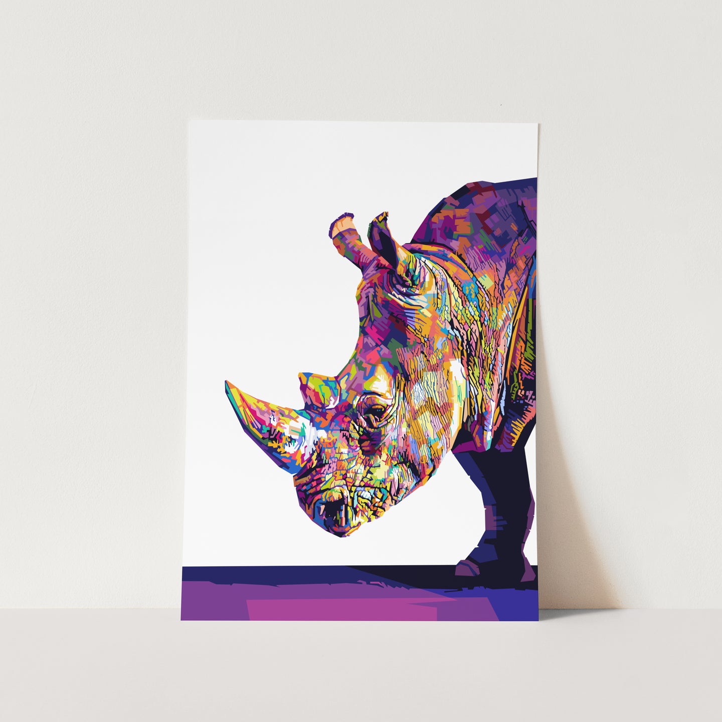 Rhino Art Print