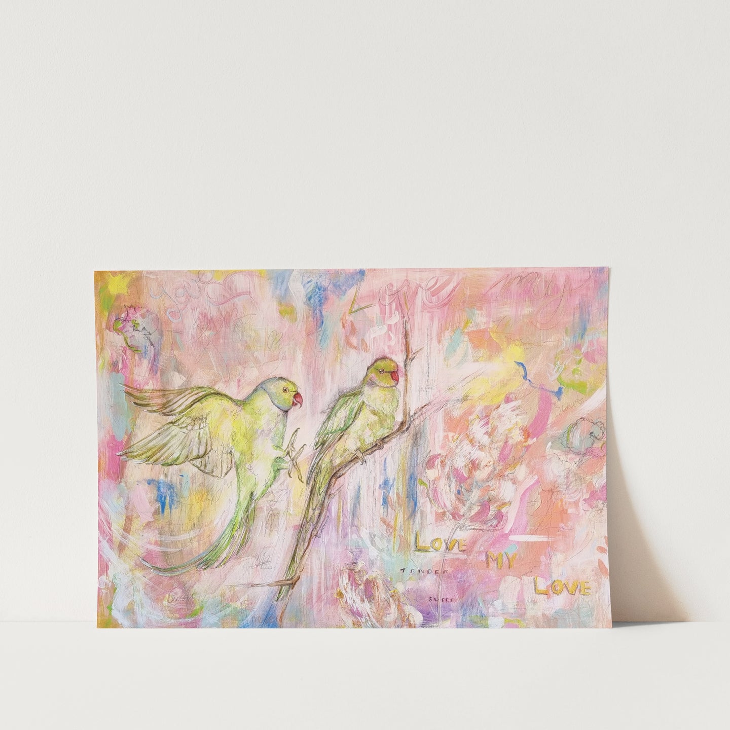 Ring necked Parakeets Art Print