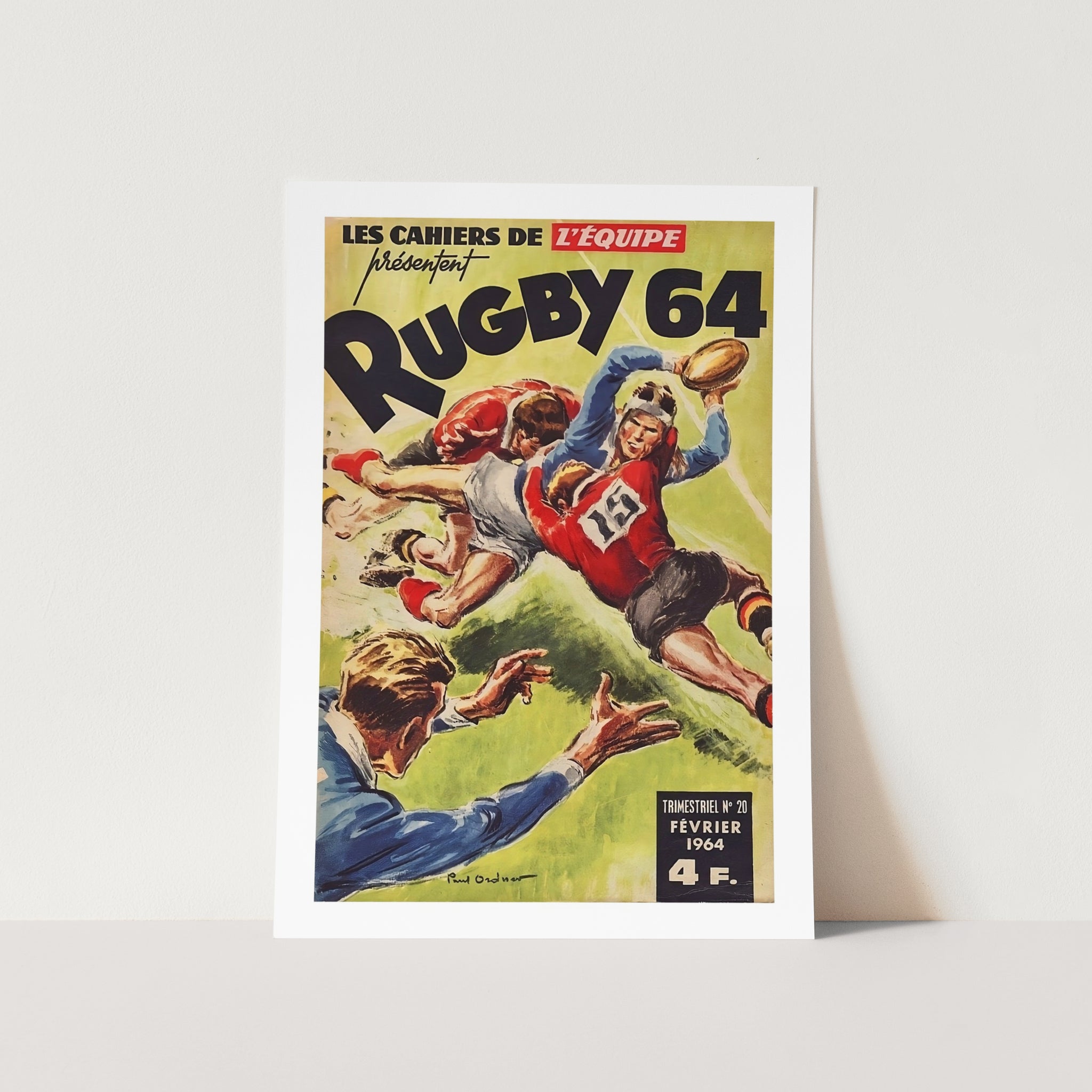 64 Rugby Lettering Rugby 64 Art Print