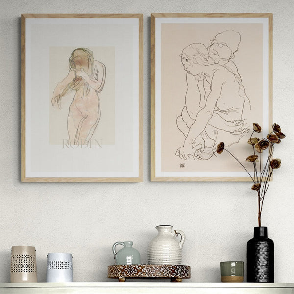 Study of Nude by Auguste Rodin PFY Art Print
