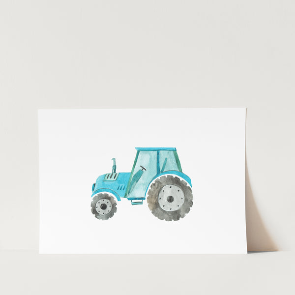 Blue Tractor Art Print