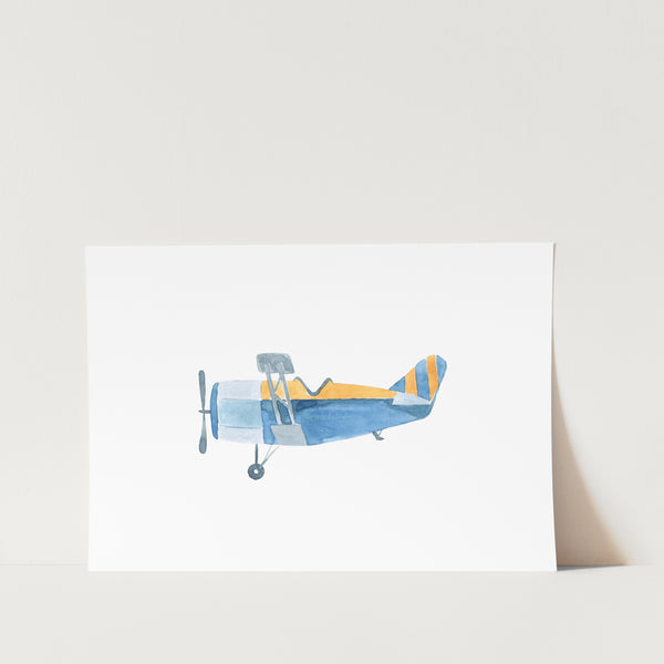 Blue and Yellow Plane Art Print