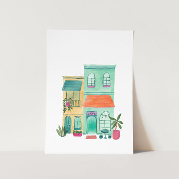 Green Café Art Print