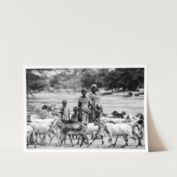 Samburu Family and Their Goats PFY Art Print