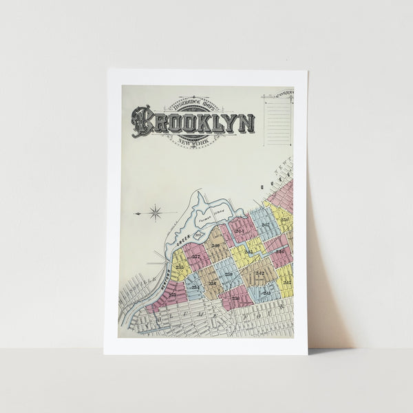 Sanborn Fire Insurance Map Brooklyn Art Print