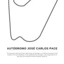 Load image into Gallery viewer, São Paulo Autódromo José Carlos Pace F1 Race Track Art Print