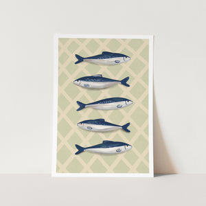 Sardines on Green PFY Art Print