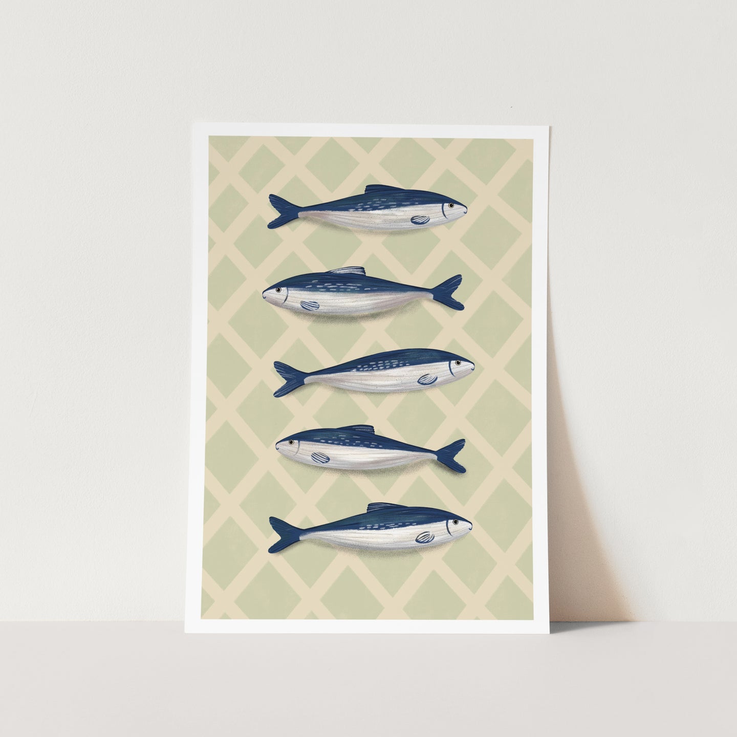 Sardines on Green PFY Art Print