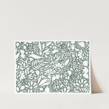 Load image into Gallery viewer, Scandi Green &amp; White Pattern PFY Art Print