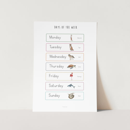 Days of the Week Art Print