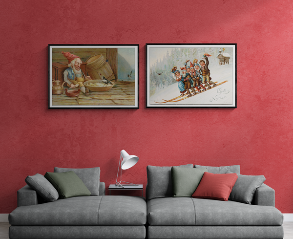 Gnome Eating Porridge Art Print