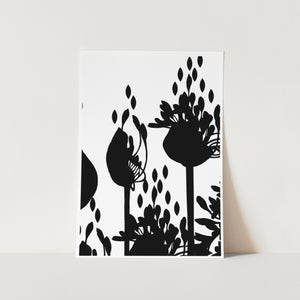 Agapanthus Silhouette Buds Art Print