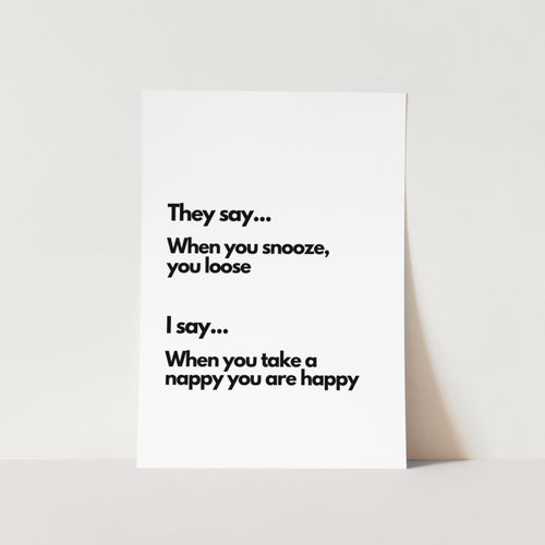 Happy Snoozer Art Print