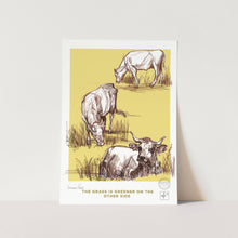 Load image into Gallery viewer, The Grass is Greener in Yellow Art Print