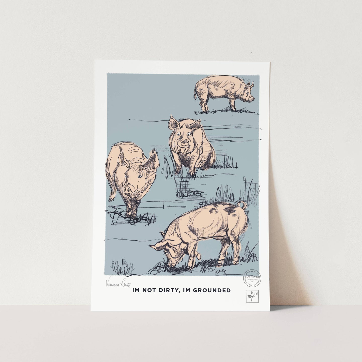 I'm Not Dirty in Blue Art Print